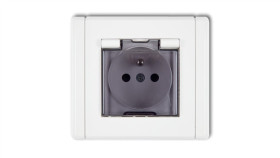 Flexi Gniazdo Bryzgoszczelne Z/U (Klapka Dymna) Biały Fgpb-1Zdp