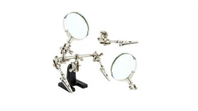 Trzecia Ręka Serwisowy Uchwyt Do Lutowania Przewodów Z Lupą Na Żeliwej Stopie...