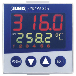 Jumo 703041/181-000-23/000 dTRON 316 PID Temp Controller -200 to &#x2B;2400&#xB0;C