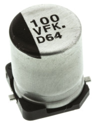 Kondensator 100μF 35V dc SMD Panasonic 8 (Dia.) x 10.2mm