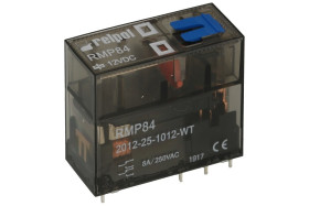Przekaźnik; elektromagnetyczny miniaturowy; RMP84-2012-25-1012-WT; 12V; DC; 2 styki przełączne; 8A; 250V AC; do gniazda; do druk