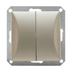 OPAL Wyłącznik łącznik podwójny do ramki satyna WP-2/m Op PI