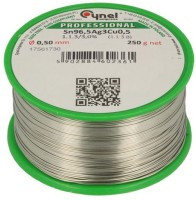 SAC96.5-050-025 Bezołowiowe spoiwo Sn96.5Ag3Cu0.5, grubość 0.5 mm waga 250g - Cynel