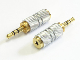 Przejście JACK wtyk 3.5mm - gniazdo 2.5mm stereo chromowane