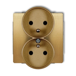 DECO Soft Gniazdo podwójne z/u do ramki złoty 29DGPRSO-2zp