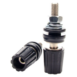 Zacisk labolatoryjny 40A M6 ABS6mm Czarny, Gniazdo z izolatorem