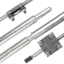 Uziom ocynkowany galwanizowany ogniowo bezgwintowy składany kompletny 6m (4x1,5m)