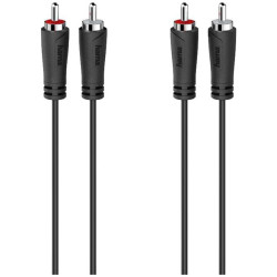 Hama 00205257 RCA Audio Cable 2x RCA plug to 2x RCA plug 1.5 m Black