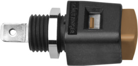 Quick pressure clamp, 12.5 mm, brown, 30 VAC/60 VDC, 16 A, faston plug, nickel-plated, ESD 498 / BR