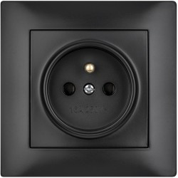 Gniazdo pojedyncze z uziemieniem VCX WESA LC 13 Czarny