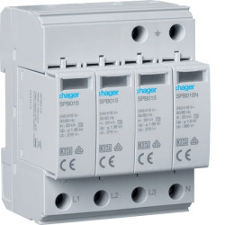 Ogranicznik przepięć Typ T2 SPD 4P 3+1 sieć TN-S/TT In=20kA SPB413