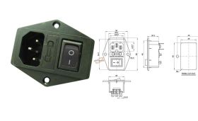 KOMPUTEROWY WTYK DO OB.Z WYŁĄCZNIKIEM OWALNE IEC