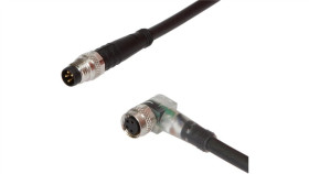 Vk030f73, Kabel Połączeniowy, 0,3 M, Żeński M8 (Gniazdo) 4-Pinowy Kątowy,...