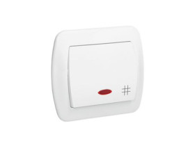 AKORD Wyłącznik krzyżowy podświetlany biały AW7L/11 KONTAKT SIMON