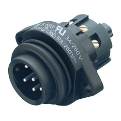 Binder 09-4219-00-07 M Panel Mnt 6&#x2B;PE Pin with Screw Termination