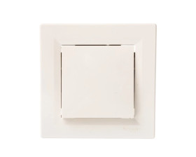 Przycisk Asfora pojedynczy zaciski śrubowe kremowy z ramką EPH0800323