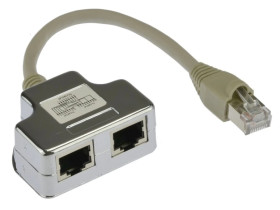 Adapter typu rozdzielacz 2xRJ45/1xRJ45 kat.5e FTP