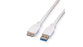 Kabel Value Usb 3.2 Gen 1, Typ A M - Micro A M, Biały, 2 M