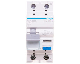 Wyłącznik różnicowo-nadprądowy RCBO 2P C10A 0,03A Typ A ADA560D