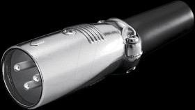 XLR connector, 3-pin, nickel-plated contacts
