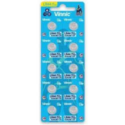 Bateria alkaliczna pastylka LR44 A76 AG13 1,5V VINNIC BLISTER 10szt.