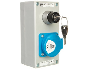 Kaseta sterownicza z przyciskiem SP22-SAA i z gniazdkiem VZ16 230V SP22K3VZ1601-1