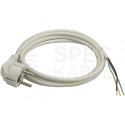 Przewód zasilający OMY 3x1,5mm2 z wtyczką kątową [2P+Z] Uni-Schuko biały 1,5m