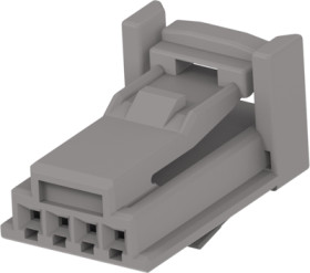 Socket, unequipped, 4 pole, straight, 1 row, gray, 1379658-2