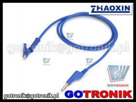 Przewód banan - krokodyl niebieski