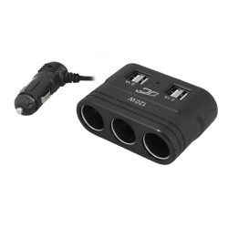 Rozgałęźnik wt.zap. 3gn/4xUSB LX z kablem AS16 12/24V,FIRE czarny