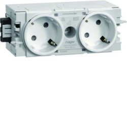 tehalit.WA Gniazdo SCHUKO 2-krotne 45st. WAGO C-profil biały GS20109016