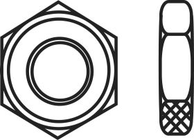 Nakrętka szesciokątna Toolcraft, M5, DIN 439, ISO 4035, 100 szt.