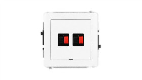 Deco Mechanizm Gniazda Głośnikowego Podwójnego, Bez Pola Opisowego, Biały Mat...