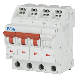Wyłącznik nadprądowy MCB, Typ C, 3+N, 4A, 400V, Eaton, Eaton Moeller Series