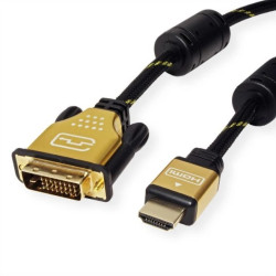 ROLINE GOLD Kabel do monitora DVI (24+1) - HDMI, M/M, 10 m