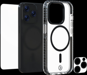 IZ-0143 Impact Zero protective cover, iPhone 15 Pro Max, 3in1 set, trans