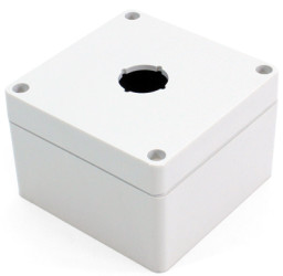 PC push button enclosure, (L x W x H) 89 x 89 x 61 mm, light gray (RAL 7035), IP66, 1554MPB1