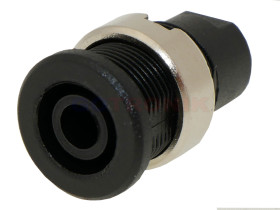 Gniazdo banan 4mm czarne na panel