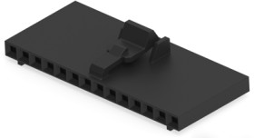 Socket housing, 14 pole, pitch 2.54 mm, straight, black, 1-104257-3