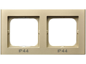 SONATA METALIK Ramka 2 podwójna do wyłączników IP44 szampański złoty RH-2R/39 OSPEL