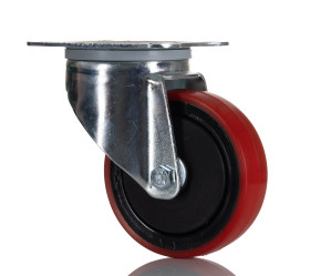 Koło samonastawne średnica kabla 100mm Płyta RS PRO 110kg wysokość całkowita 122mm