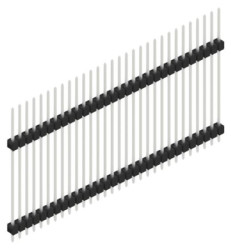 Pin header, 30 pole, pitch 2.54 mm, straight, black, SL1331030Z