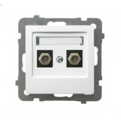 AS biały GPA-2GF/m/00 Gniazdo SAT 2 x typu F OSPEL