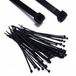 Opaski Kablowe Czarne 200X4.8 100 Sztuk