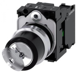 SIRIUS ACT, PRZEŁĄCZNIK Z KLUCZEM RONIS, 22MM, OKRĄGŁY, METAL, BŁYSZCZĄCY, NR ZAMKA SB30, Z 2 KLUCZAMI, 2 POZ.3SU1150-4BF11-1BA0