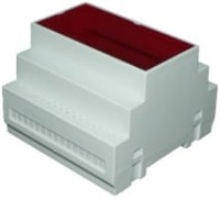 Z-109J-ABS-R Obudowa z tworzywa Z109, mocowana na szynę, wymiary: 90x65x87.5mm - szara, niepalna z filtrem czerwonym