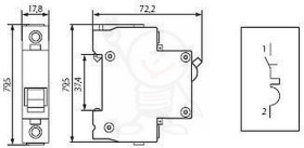1B 6A 6kA Kanlux 4136 KS6/1 B6