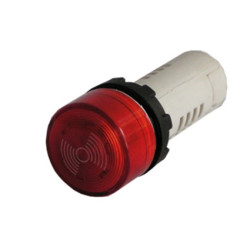 Buzzer, monoblok, 24V AC/DC, 85db, podświetlany, czerwony T0-MBZS024SE