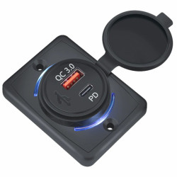 Ładowarka USB 12-24V QC 3.0 PD B 48W + USB-C Power Delivery Blue zasilacz