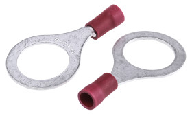 Zacisk oczkowy rozmiar przewodu 1.65mm² Ø , M12 izolowany Czerwony JST